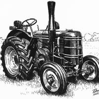 Field Marshall Tractor (Pen & Ink)